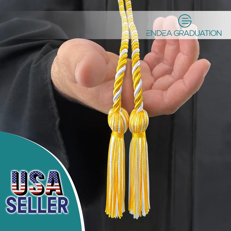 Endea Graduation Double Honor Cord Two-Color (Gold/White) - Image 2